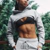 Women Echt Apparel | Cropped High Cut Hoodie