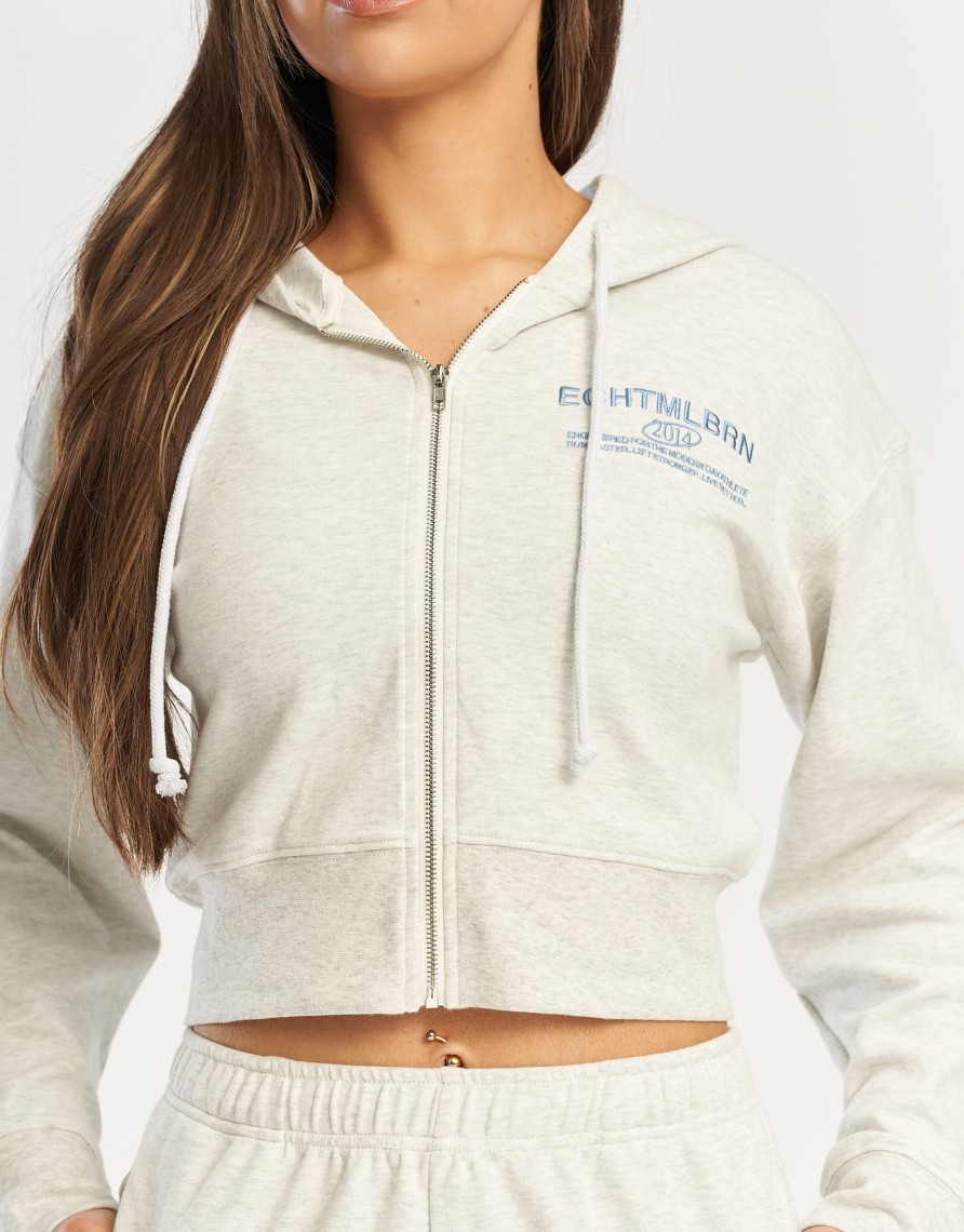 Women Echt Apparel | Mlbrn Cropped Zip-Up Hoodie