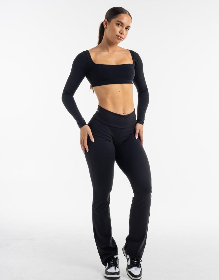 Women Echt Apparel | Fold Over Flare Leggings