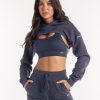 Women Echt Apparel | Cropped High Cut Hoodie