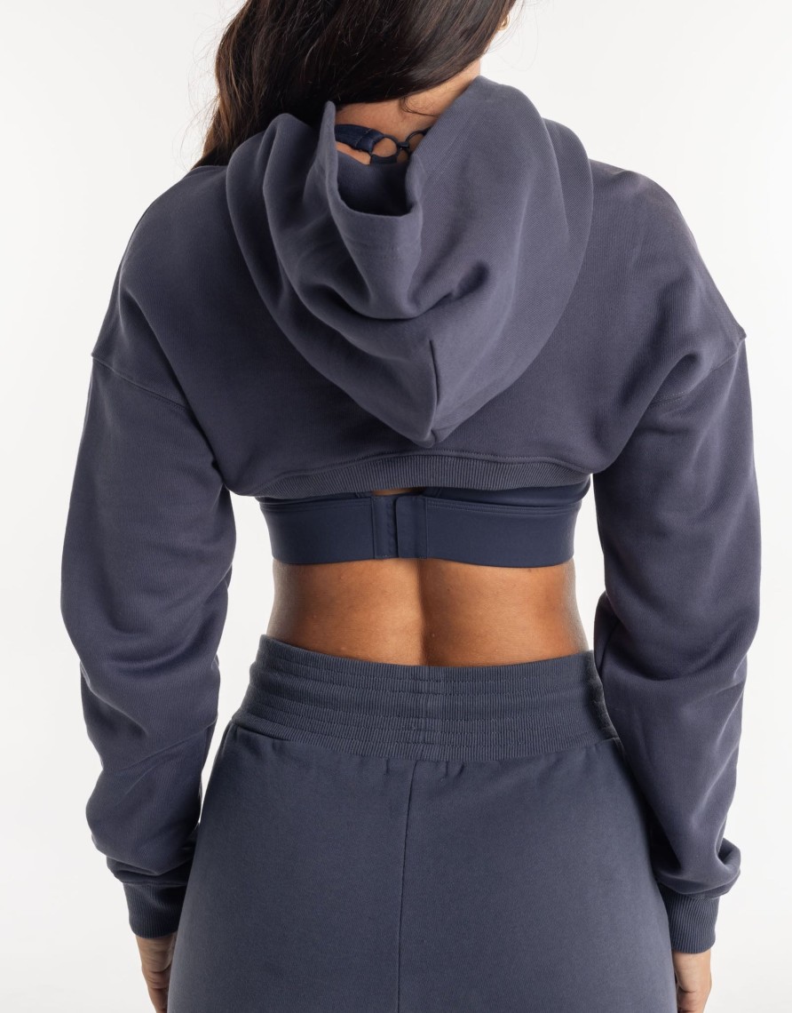 Women Echt Apparel | Cropped High Cut Hoodie