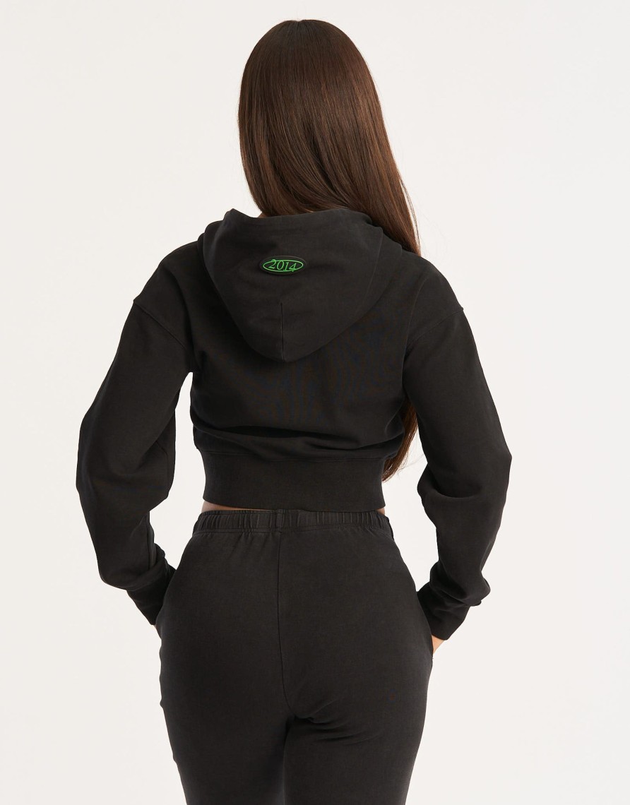 Women Echt Apparel | Mlbrn Cropped Zip-Up Hoodie