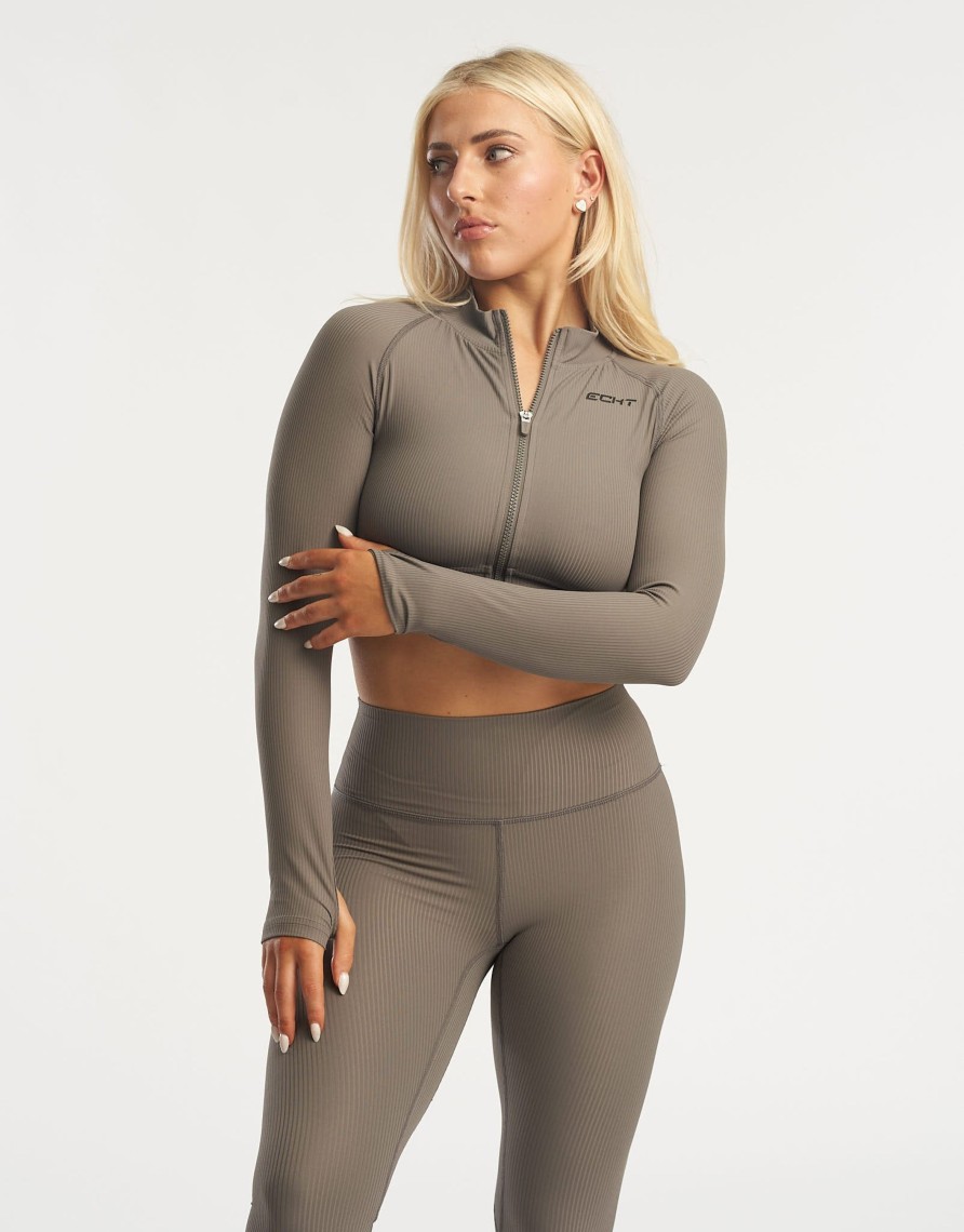 Women Echt Apparel | Rise Zip-Up Long Sleeve